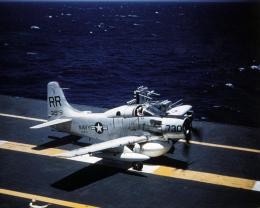 AD-5W_on_deck_USS_Kearsarge_1957-58.jpg